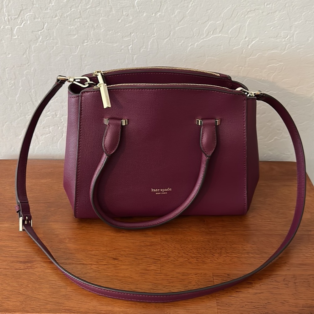 kate spade sydney satchel in sangria wine color - Picture 11 of 13